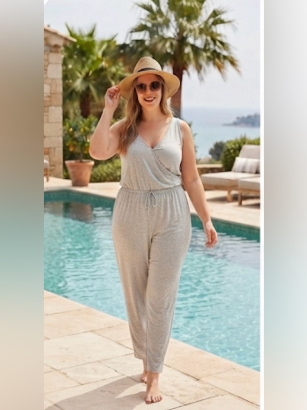 Skinny Girl Grey Jumpsuit Size 1x, NWOT, WITH Pockets